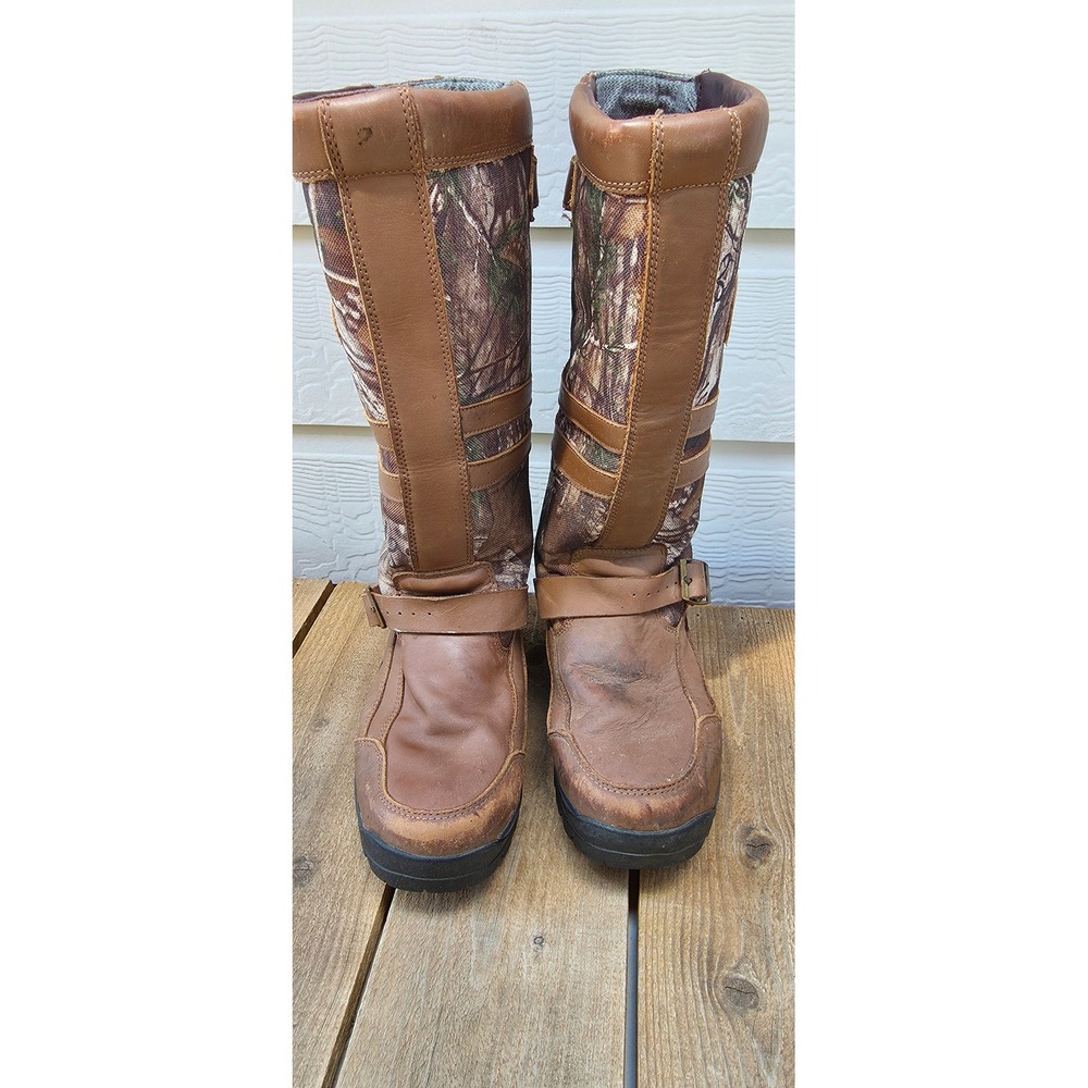 ForEverlast Womens Waterproof Hunting Boots Brown Leather Camo Hyper Grip 8W